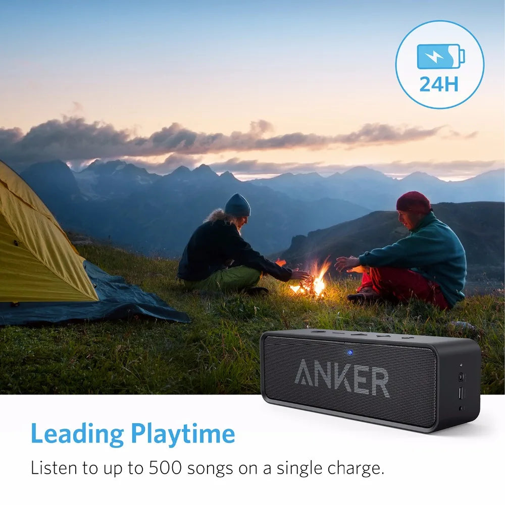 Enceinte Anker 66 Soundcore, bluetooth, haut-parleur portatif, sans fil, avec double pilote, basses profondes, autonomie de 24 heures, portée de près de 2 m, microphone intégré