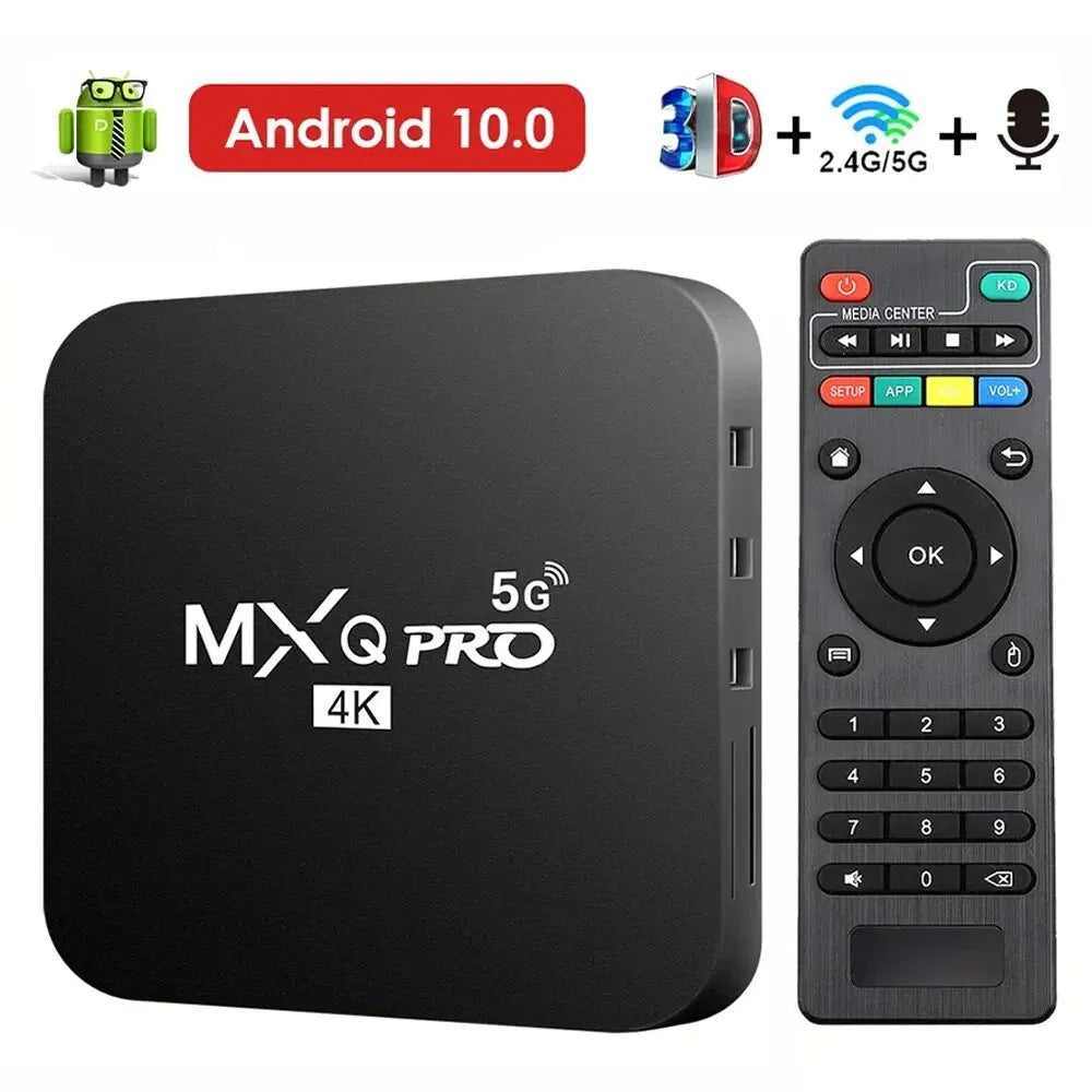 صندوق التلفزيون الذكي الجديد MXQ-PRO 4K HD أندرويد 10.0 صندوق التلفزيون الذكي 2.4/5G ثنائي WIFI ثلاثي الأبعاد مشغل وسائط الفيديو المسرح المنزلي جهاز فك التشفير