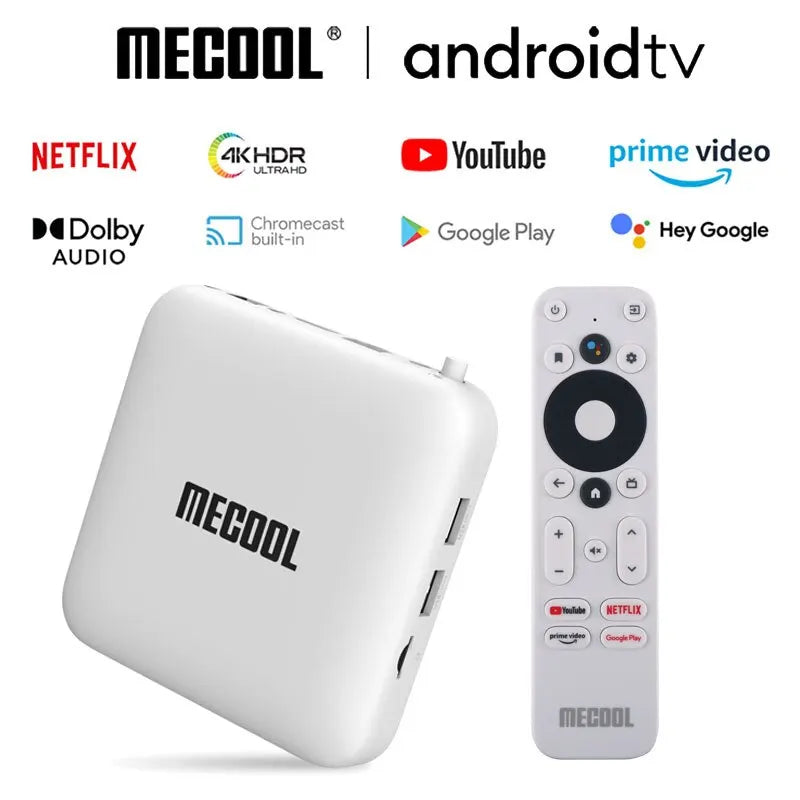 Mecool KM2 Android TV Box Amlogic S905X2 Google Certifié Netflix 4K USB3.0 LAN 5G WiFi Dolby Atmos Audio Midea Lecteur TVBOX