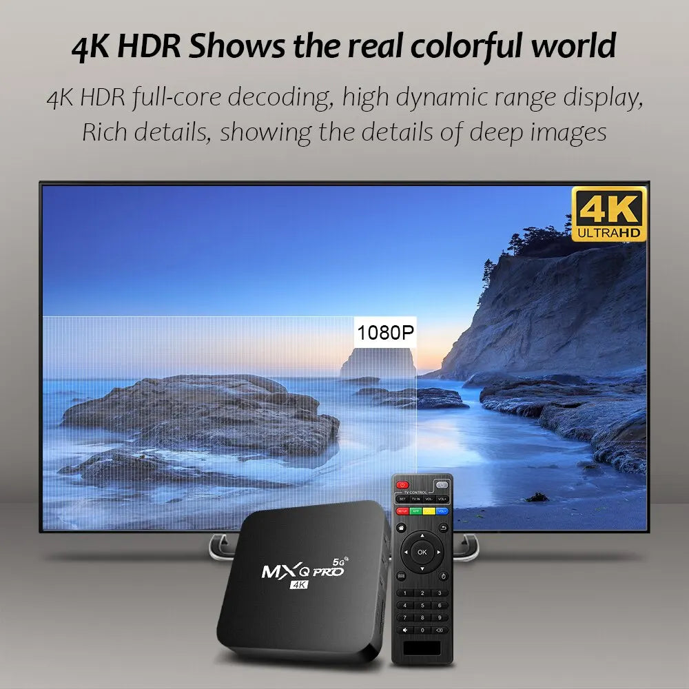 صندوق التلفزيون الذكي الجديد MXQ-PRO 4K HD أندرويد 10.0 صندوق التلفزيون الذكي 2.4/5G ثنائي WIFI ثلاثي الأبعاد مشغل وسائط الفيديو المسرح المنزلي جهاز فك التشفير