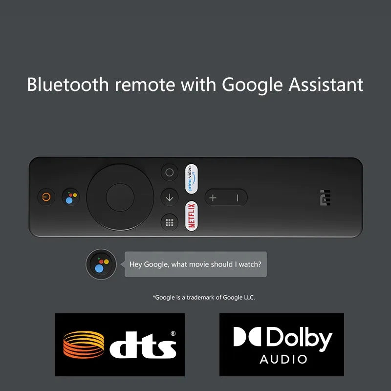 Xiaomi-Mi TV Stick Global Version, 4K, HDR, Façades Core, Compatible HDMI, 2Go + 8 Go, Bluetooth, Wifi, Netflix, Google Assistant